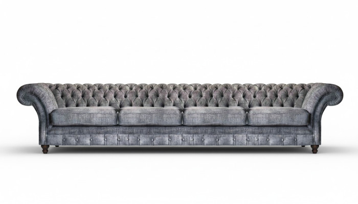 Elegant Chesterfield Sofa Living Room Four-Seater Designer 4-Seater New
