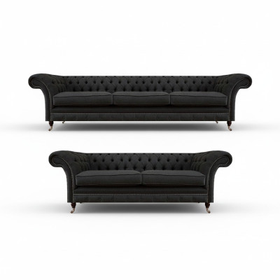 Stylish Chesterfield Sofa Set Modern 3-Seater Upholstery Loveseat