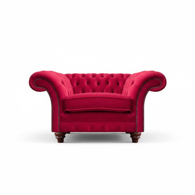 Red Chesterfield Living Room Armchair Designer Fabric Armchair Recliner