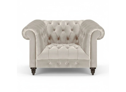 White Chesterfield Upholstered Armchair Designer Fabric Armchair Textile Seating Furniture