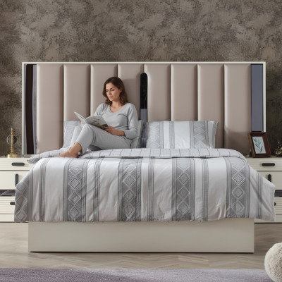 Luxury designer bed furniture modern upholstered double bed