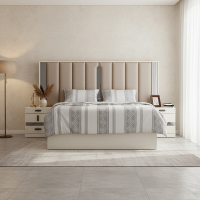 Luxury designer bed furniture modern upholstered double bed