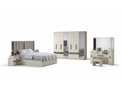 5-piece modern design bedroom set complete furniture luxury bed wardrobe