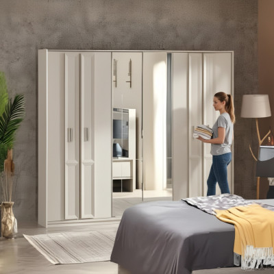Luxury wooden wardrobe with modern design