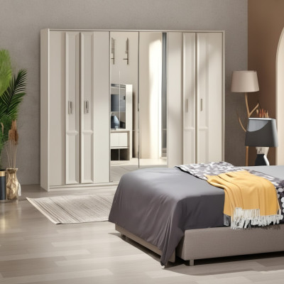 Luxury wooden wardrobe with modern design