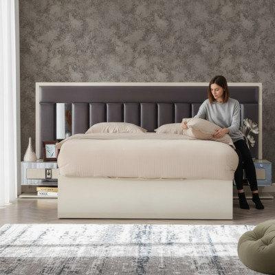 Modern luxury wooden double bed design beds double bed