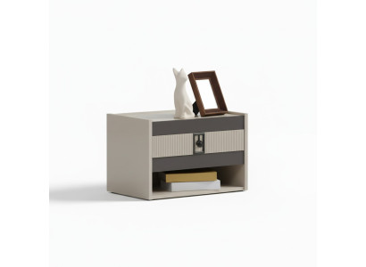Modern design complete set of 2 wooden nightstands for bedroom