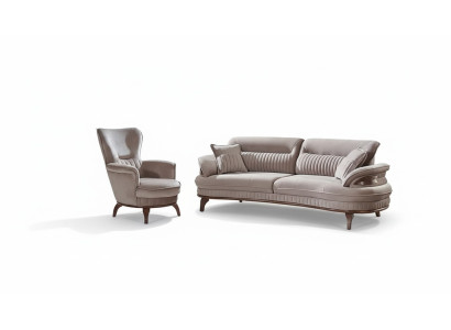 Complete 2-piece sofa set for living room 3+1 seats modern design upholstered furniture