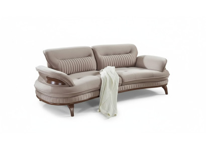 Modern gray three-seater sofa for living room