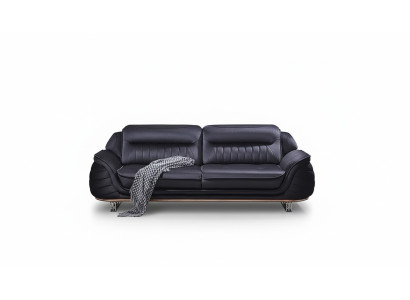 Luxury design black three-seater sofa upholstered furniture