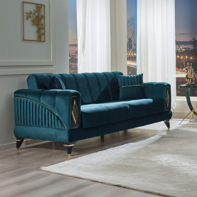 Green 3-seater armchair for the living room
