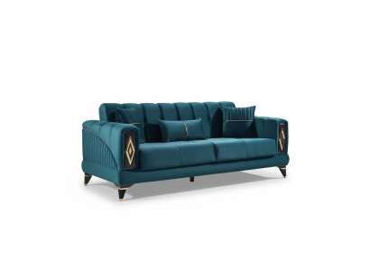 Green 3-seater armchair for the living room
