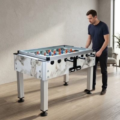 Professional beige foosball table in aluminum and MDF