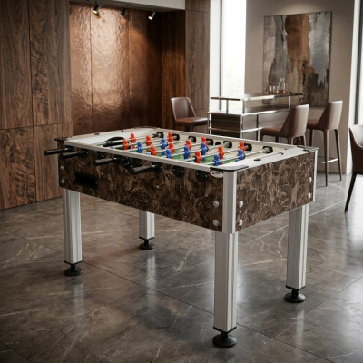 High-quality brown MDF and aluminum foosball table with modern design