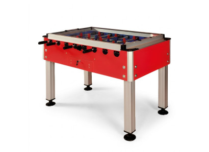 Professional red foosball table in aluminum and MDF