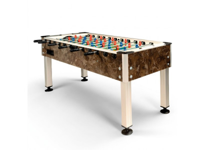 Professional foosball table in aluminum and brown MDF wood