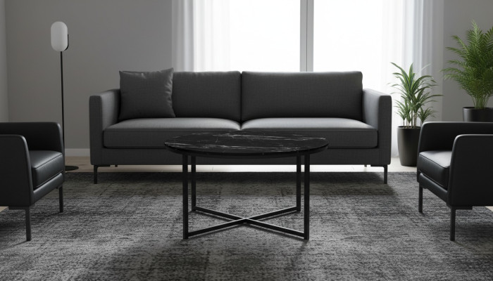 Black coffee table living room high-quality modern minimalist furniture new wood