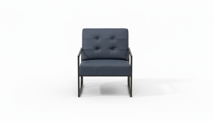 1-seater armchair black fabric metal legs living room luxury dining room