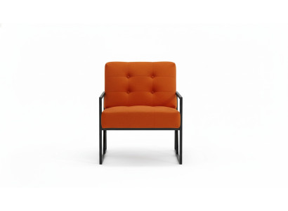Orange armchair living room luxury furniture high-quality metal legs textile new