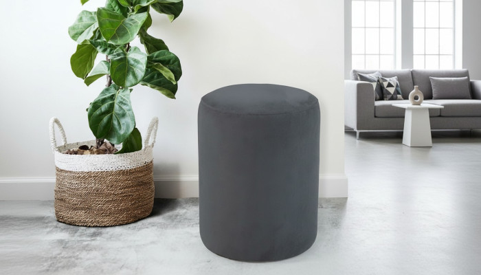 Gray stool living room textile upholstery first-class exclusive furniture
