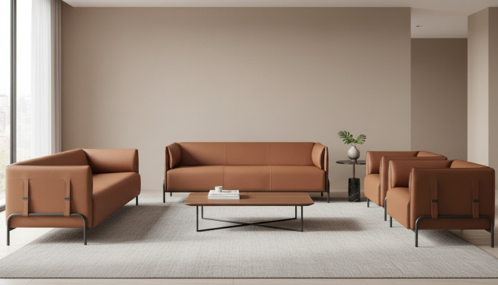 Office set 4-piece 3-seater 2-seater with 2x armchairs modern design style