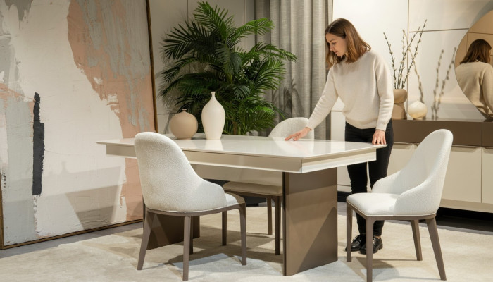 Designer kitchen furniture luxurious dining table designer textile armchairs 5-piece set