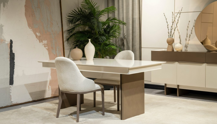 Designer kitchen furniture luxurious dining table designer textile armchairs 5-piece set