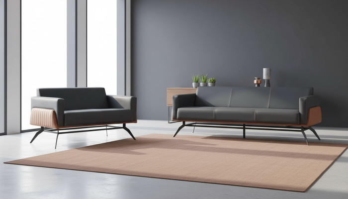 Sofa set black brown leather sofas seating furniture 3-seater 2-seater couches
