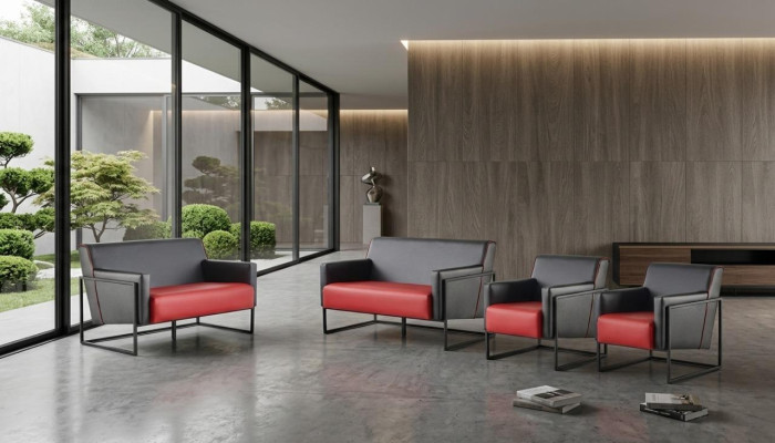 Sofa sets black red sofas 2-seater armchair reclining chair leather