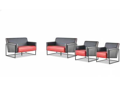 Sofa sets black red sofas 2-seater armchair reclining chair leather