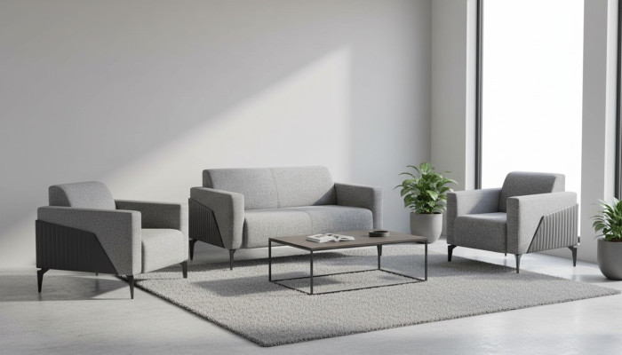 Sofa set gray sofas armchair stainless steel sofa set 2-seater armchair