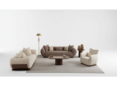 3+3+1 places sofa set wooden upholstered luxury design