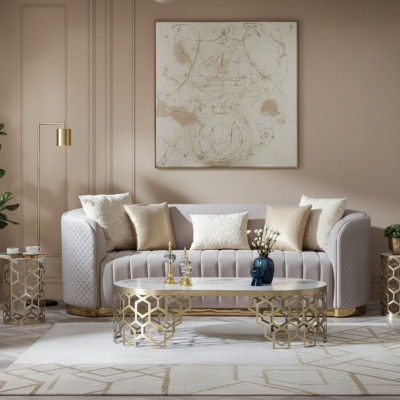 Padded design sofa 3 seater