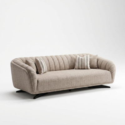 Modern design gray fabric 3-seater sofa
