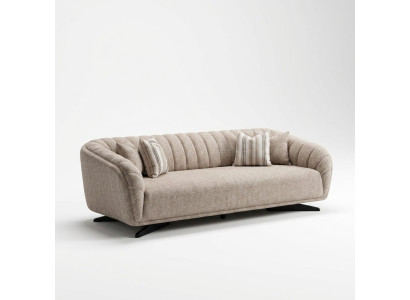 Modern design gray fabric 3-seater sofa