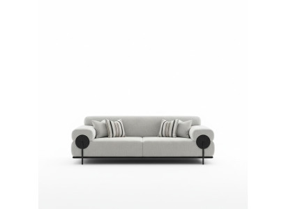 Modern gray fabric 3-seater sofa