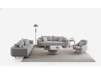 Canapé 3+3+1 places Nouveau Design Canapés Fauteuils Tissu Relax Moderne