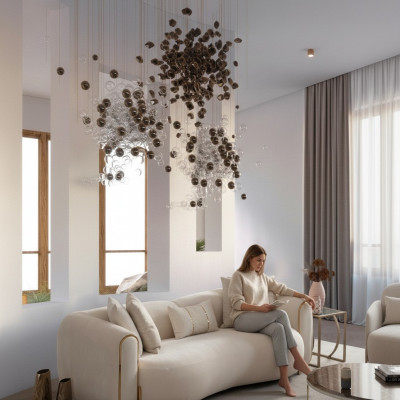 Luxury sofa for 3 people beige modern design