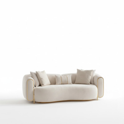 Luxury sofa for 3 people beige modern design