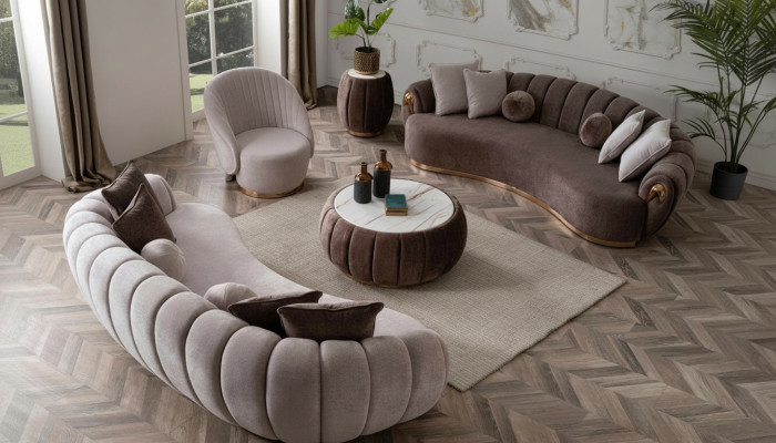 Complete modern fabric sofa set 3+3+1 for living room
