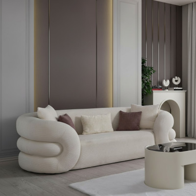 3-seater residential landscape sofa armchair padded fabric leather modern