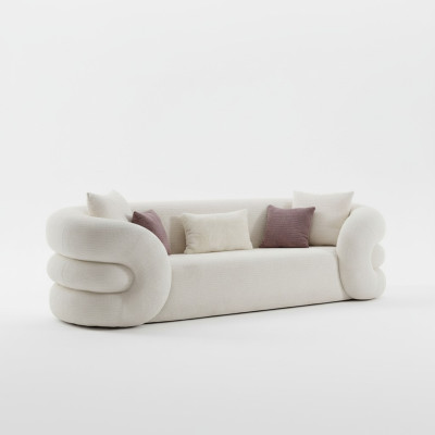 3-seater residential landscape sofa armchair padded fabric leather modern