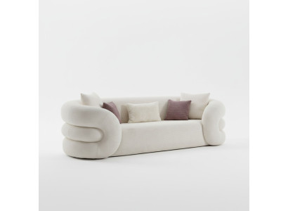 3-seater residential landscape sofa armchair padded fabric leather modern
