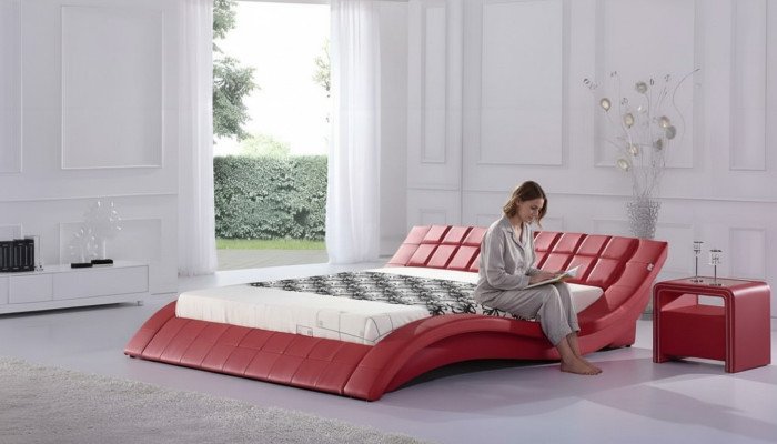 Red design double bed luxury hotel bed 180x200