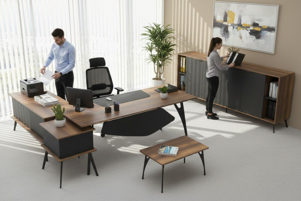 Office furniture study coffee table table sideboard brown black