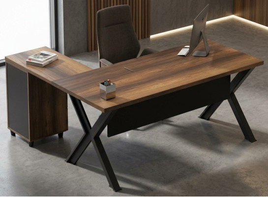 Corner table table storage storage table study brown black