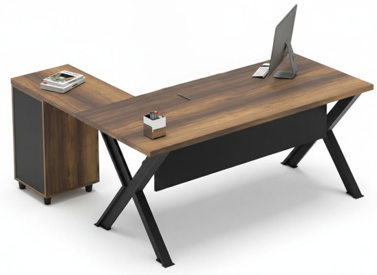 Corner table table storage storage table study brown black