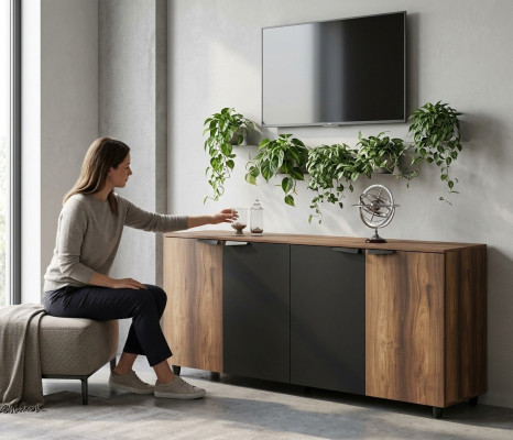 Office cabinet file cabinet sideboard dresser study brown black