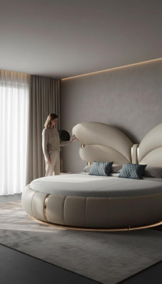 Luxury beige bed