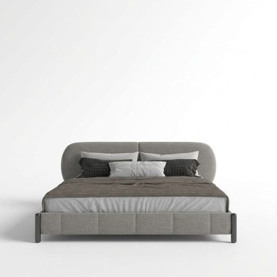 Elegant gray upholstered bed